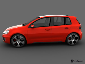 volkswagen golf gti 5doors 2010 3D Модель