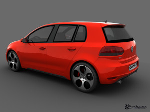 volkswagen golf gti 5doors 2010 3D Модель