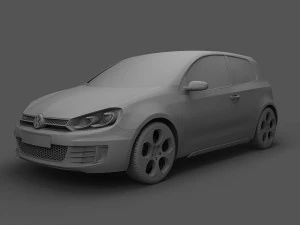 volkswagen golf gti 3doors 2010 3D Model