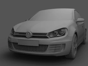 volkswagen golf gti 3doors 2010 3D Model