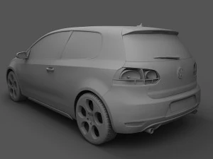 volkswagen golf gti 3doors 2010 3D Model