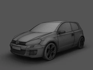 volkswagen golf gti 3doors 2010 3D Model