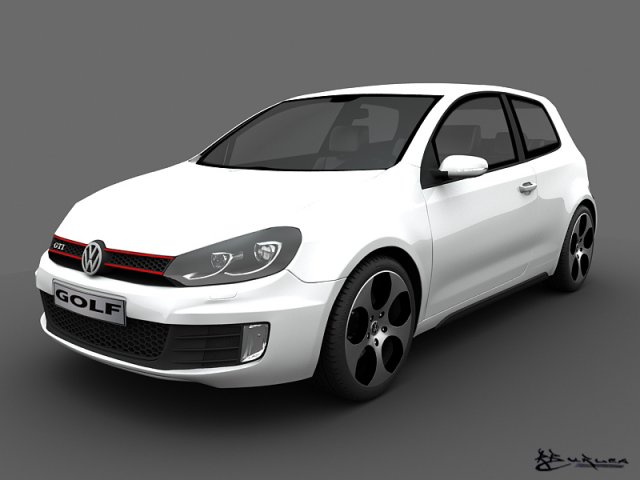 volkswagen golf gti 3doors 2010 Modèle 3D .c4d .max .obj .3ds .fbx .stl .blend