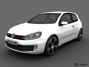 volkswagen golf gti 3doors 2010 3D मॉडल