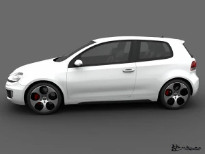 volkswagen golf gti 3doors 2010 3D Model