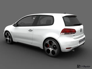 volkswagen golf gti 3doors 2010 3D Model