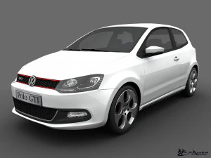volkswagen polo gti 3doors 2011 3D Model