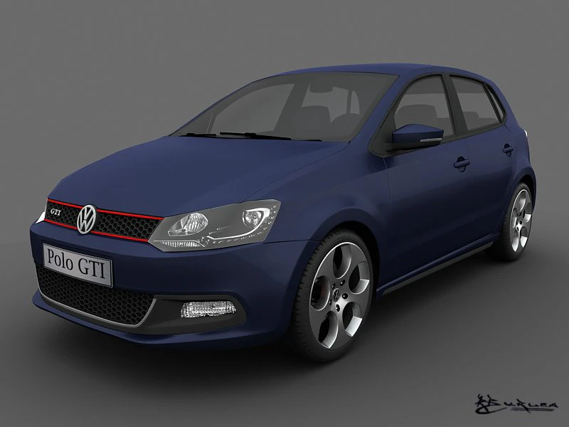 volkswagen polo gti 5doors 2011 3D Model .c4d .max .obj .3ds .fbx .stl .blend