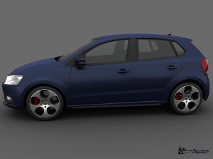 volkswagen polo gti 5doors 2011 3D Model