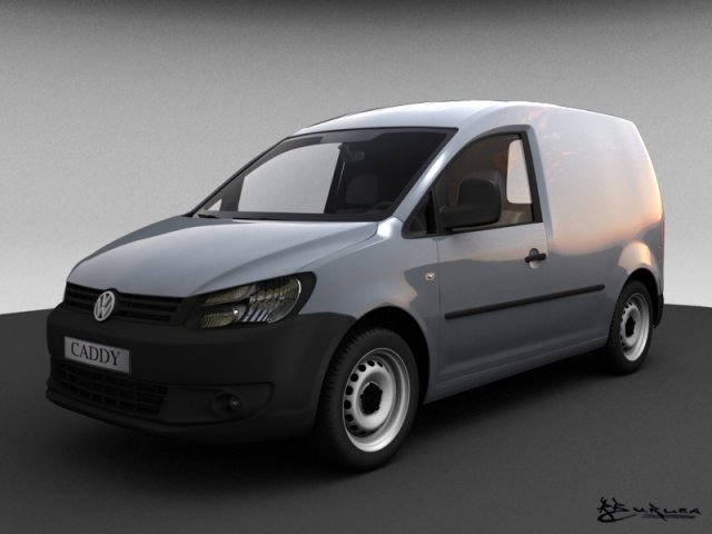 volkswagen caddy kasten 2010 Model 3D .c4d .max .obj .3ds .fbx .stl .blend 