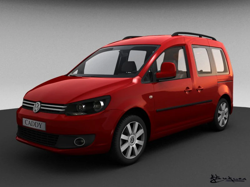 volkswagen caddy life 2010 3D Model .c4d .max .obj .3ds .fbx .stl .blend 