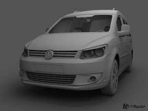 volkswagen caddy life 2010 3D Model