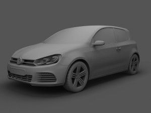 volkswagen golf r 3doors 2010 3D Model