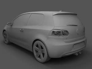 volkswagen golf r 3doors 2010 3D Model