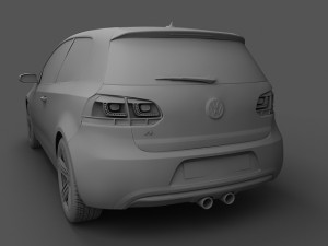 volkswagen golf r 3doors 2010 3D Model