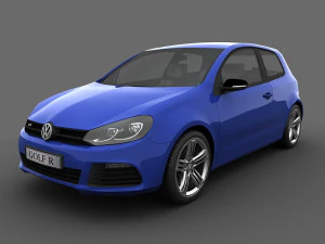 volkswagen golf r 3 porte 2010 Modello 3D