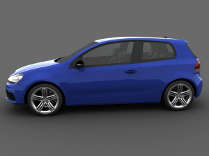 volkswagen golf r 3doors 2010 3D Model