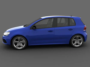 volkswagen golf r 5doors 2010 3D Model