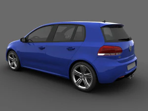 volkswagen golf r 5doors 2010 3D Model