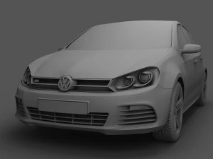 volkswagen golf r 5doors 2010 3D Model