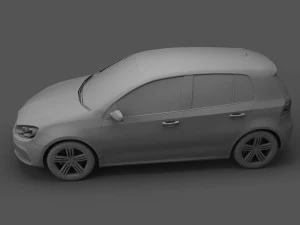 volkswagen golf r 5doors 2010 3D Model