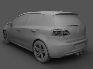volkswagen golf r 5doors 2010 3D Model