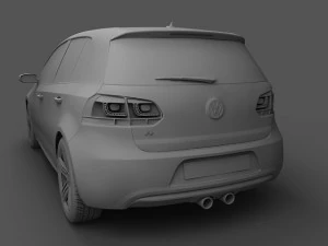volkswagen golf r 5doors 2010 3D Model
