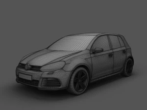 volkswagen golf r 5doors 2010 3D Model