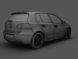 volkswagen golf r 5doors 2010 3D Model