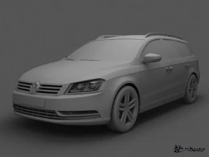 volkswagen passat estate 2011 3D Model