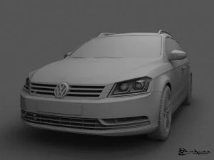volkswagen passat estate 2011 3D Model