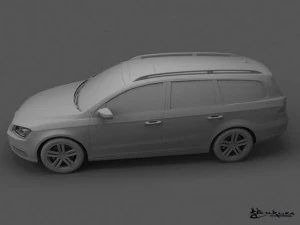 volkswagen passat estate 2011 3D Model