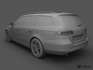volkswagen passat estate 2011 3D Model