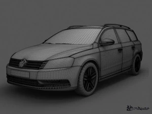 volkswagen passat estate 2011 3D Model