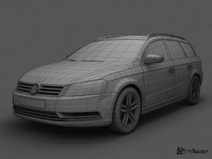 volkswagen passat estate 2011 3D Model
