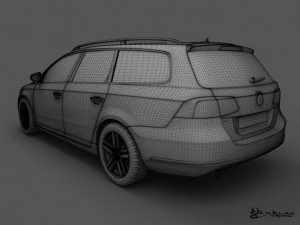 volkswagen passat estate 2011 3D Model