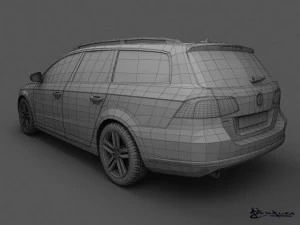 volkswagen passat estate 2011 3D Model