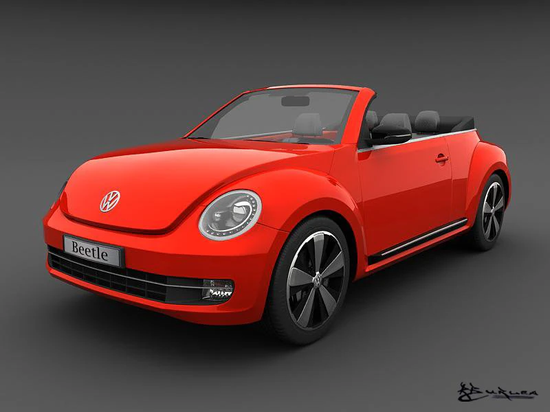 volkswagen beetle convertible 2013 3D Model .c4d .max .obj .3ds .fbx .stl .blend 