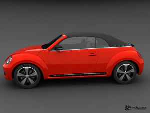 volkswagen beetle convertible 2013 3D Model