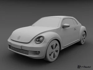 volkswagen beetle convertible 2013 3D Model