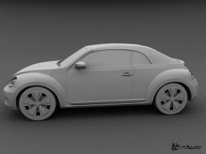 volkswagen beetle convertible 2013 3D Model