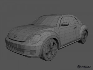 volkswagen beetle convertible 2013 3D मॉडल