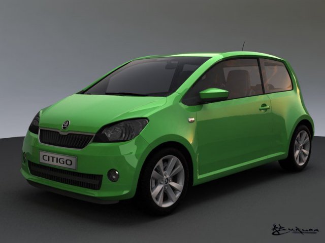 skoda citigo 3 doors 2012 Modello 3D .c4d .max .obj .3ds .fbx .stl .blend 