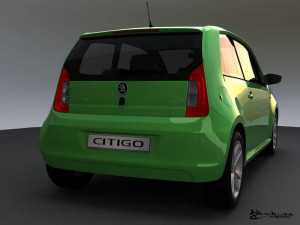skoda citigo 3 doors 2012 Modello 3D