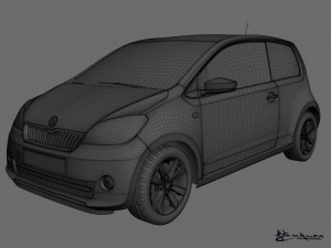 skoda citigo 3 doors 2012 Modello 3D