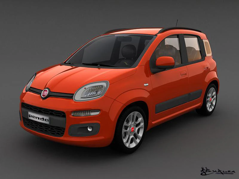 fiat panda 2013 3D Model .c4d .max .obj .3ds .fbx .stl .blend