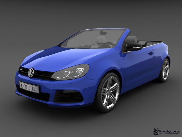volkswagen golf r cabriolet 2014 Modèle 3D .c4d .max .obj .3ds .fbx .stl .blend 