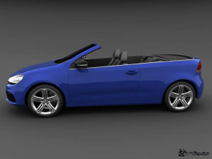 volkswagen golf r cabriolet 2014 3D Model