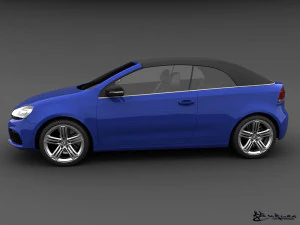 volkswagen golf r cabriolet 2014 3D Model