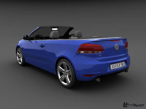 volkswagen golf r cabriolet 2014 3D Model